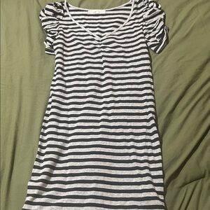 Striped Black and Gray Women's Dress